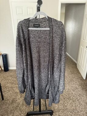 PacSun Gray Marled Open-Front Cozy Cardigan